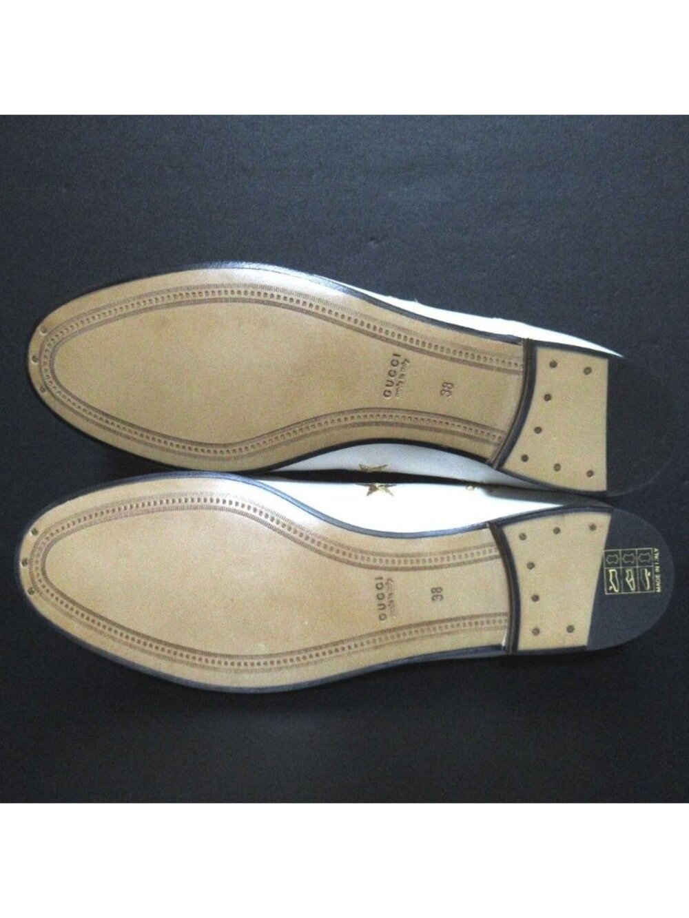 Gucci Jordan Embroidered Horsebit Slip on Loafers 38 Ivory - Picture 9 of 12